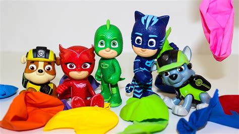 Learn Colours With Balloons Paw Patrol Pj Masks Toys Развивающие