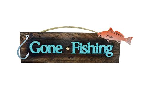Gone Fishing Sign Wall Art Artistic Craft Supply Artistic Craft Supply