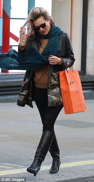 Kate Moss Rocks An Embroidered Leather Jacket Daily Mail Online