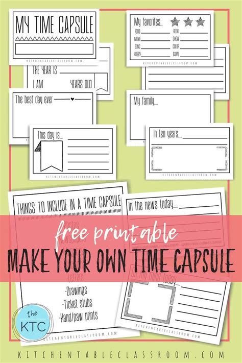 Time Capsule Worksheet