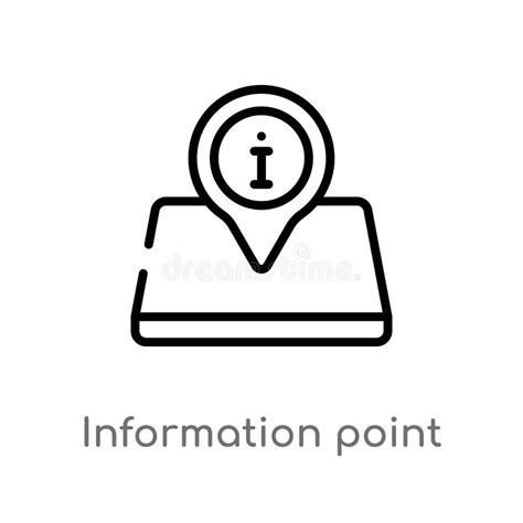 Outline Information Point Vector Icon Isolated Black Simple Line