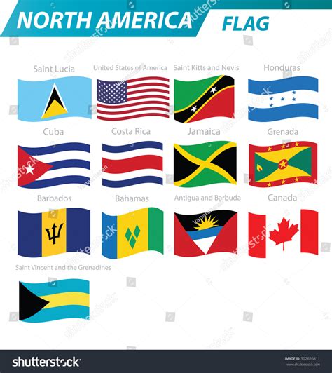 Flag Of North America Vector Illustration 302626811 Shutterstock