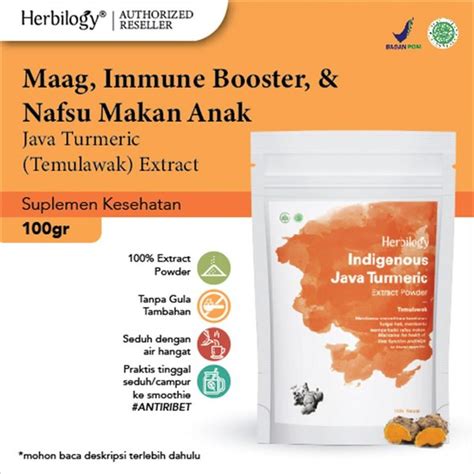 Jual Indigenous Java Tumeric Extract Powder Temulawak Bubuk 100 Gr Di
