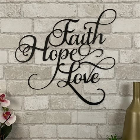 Faith Hope Love Metal Art Sign Metal Expression