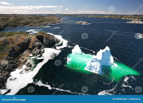 Aerial View Of An Iceberg Off The Coast Of Newfoundland Stock Image