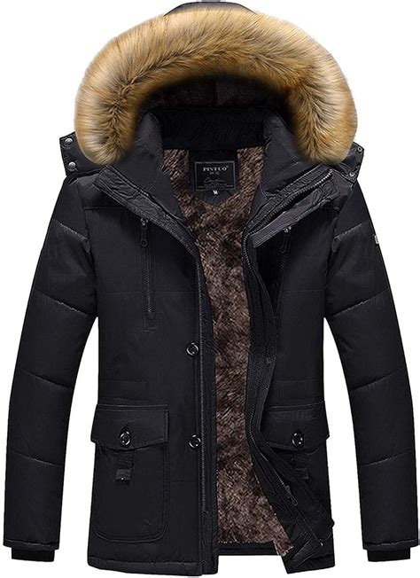 Fgyyg Mens Winter Fashion Warm Thicken Plus Velvet Lining Parka Coat Outdoor Casual Hooded