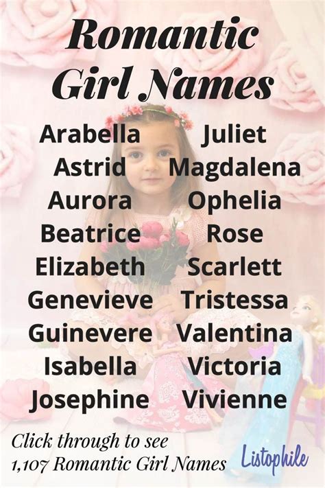 Pin On Romantic Girl Names