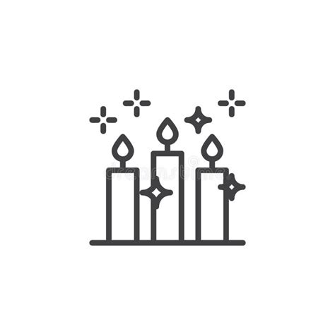 Party Candles Outline Icon Stock Vector Illustration Of Party 130840414