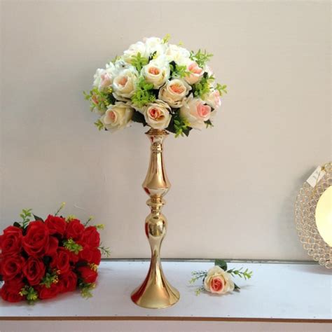 47cm Tall Gold Table Centerpiece Flower Stand Wedding Props Vases