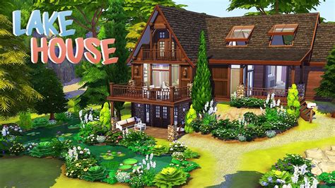 Lake House On A Hill 🌸 The Sims 4 Speed Build Youtube