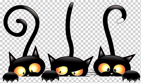 Tres Gatos Negros Gato Negro Halloween Gato Bruja
