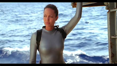 Angelina Jolie Lara Croft Tight Gray Wetsuit Tomb Raider The Cradle