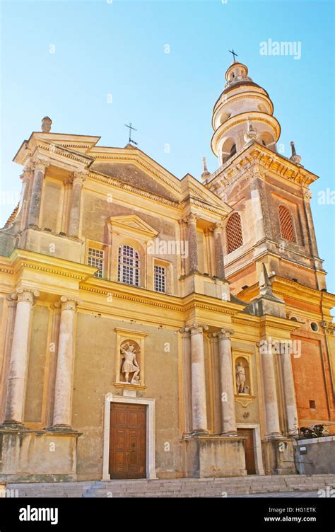 The Facade Of Saint Michel Archange Basilica Located On The Hill In