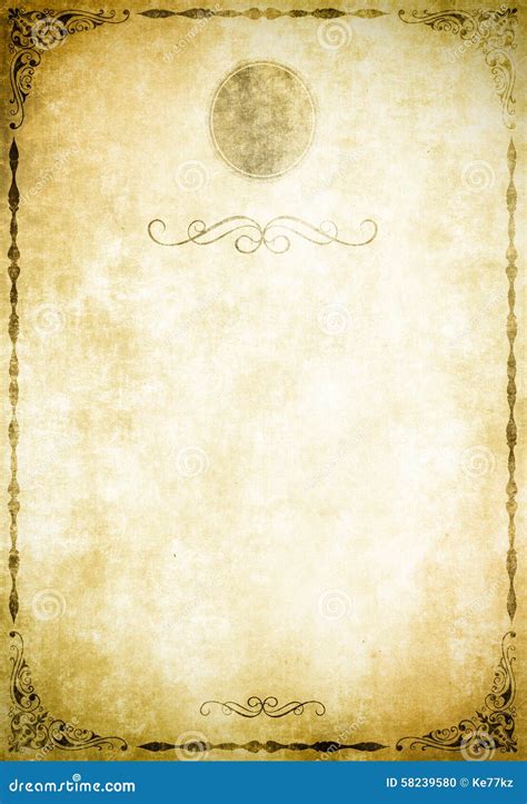Old Paper Background With Decorative Border Stock Photo Image Of