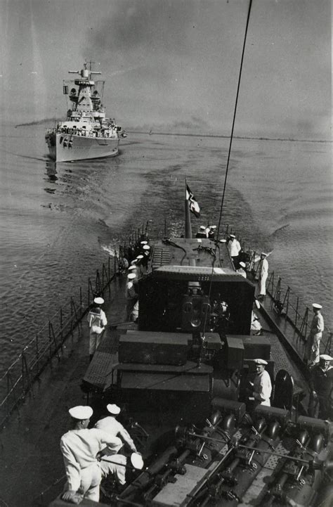 German Type 24 Torpedo Boatdestroyer Luchs Sails In Front Of