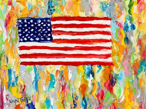 Flag Print On Canvas Old Glory Art Americana Smooth Print Made From