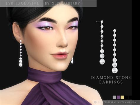 The Sims Resource Diamond Stone Earrings
