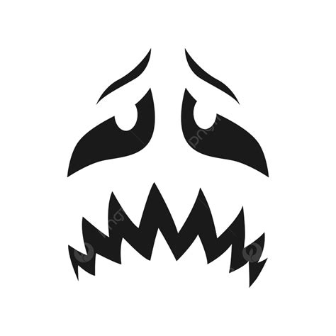 Scary Face Silhouette Vector Png Scary Face Vector Icon Mouth Angry