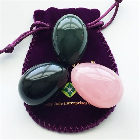 Yoni Eggs 3 Pcs Set Made Of 3 Gemstones Nephrite Jade Rose Quartz