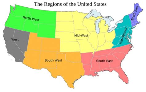 The Regions Of The United States Us Regions Map