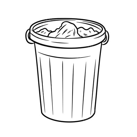 Gambar Ilustrasi Hitam Dan Putih Dari Tempat Sampah Menguraikan Gambar