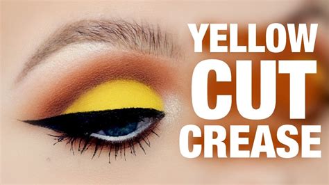 Yellow Cut Crease Makeup Tutorial Hooded Eyes Youtube