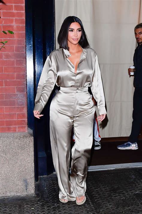 Kim Kardashian In Silver Outfit Leaving The Mercer Hotel 06 Gotceleb
