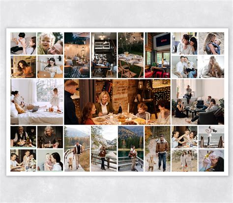 Photo Collage Template In 24x36 In Landscape With Text Etsy