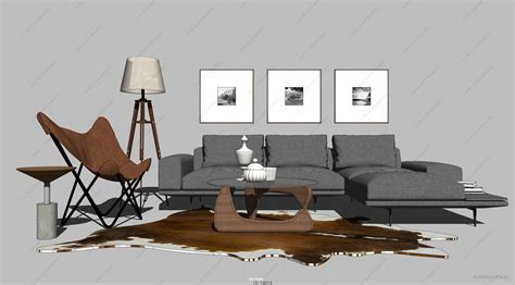 2257 Interior Living Room Sketchup Model Free Download
