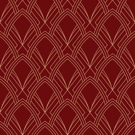 Simple Seamless Art Deco Geometric Red Maroon Pattern 685702 Vector Art