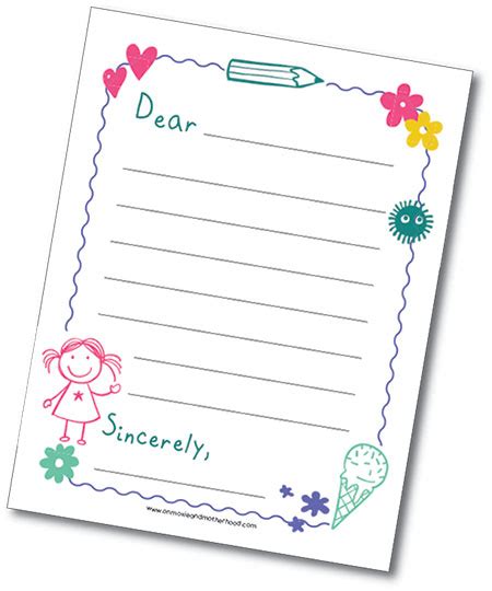 Free Printable Letter Template For Kids Printable Michelleskyllektion