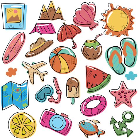 Doodle Summer Icons Frebers