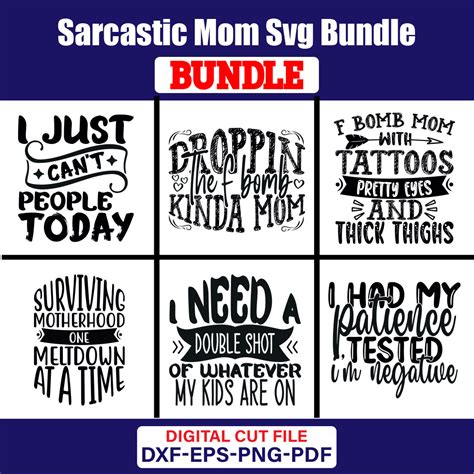 Sarcastic Mom Svg T Shirt Design Bundle Vol 02 Masterbundles