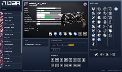 D2 Arsenal - Now supporting Season 19 weapons : r/destiny2