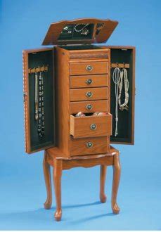 Try a design with a light oak or deep. Honey Oak Finish Jewelry Armoire With Swing-out Sides