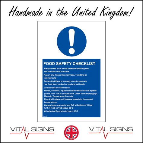 Food Safety Checklist Always Wash Your Hands Sign With Circle Exclamation Mark Pwdirect