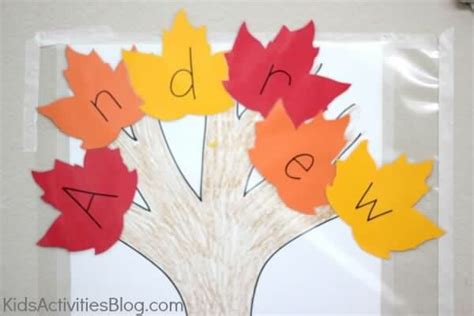 Fall Tree Leaves With Letters Of First Name Autumn Preschool Theme