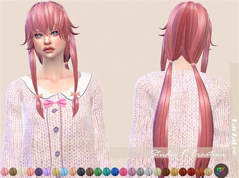 Sims 4 Hairs ~ Studio K Creation Animate Hair 88 Yuno Gasai