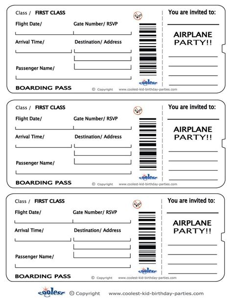 Free Printable Boarding Pass Free Printable