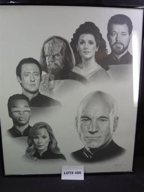 Sold Price Framed Print Of Pencil Skecth Of Star Trek The Next