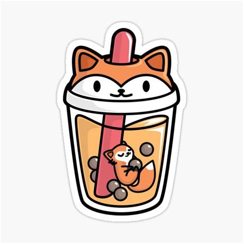 Kawaii Bubble Tea In Space Sticker By Bobateame En 2021 Dessin Kawaii