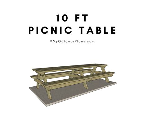 10 Ft Picnic Table Plans Etsy