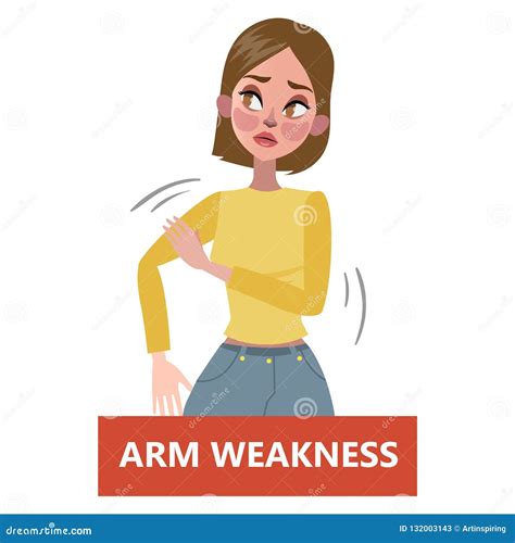 Sign Of A Stroke Infographic Woman With Arm Weakness Stock Vector