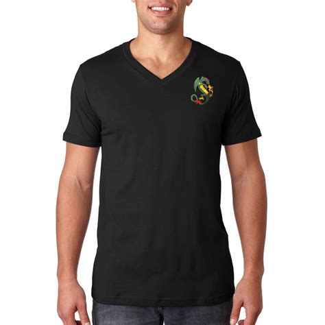 Download DSI V-Neck Embroidered T-Shirt - Black - Dragon Society International