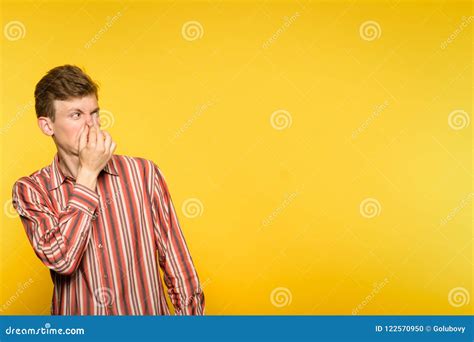 Bad Rancid Foul Smell Odour Man Coveing Nose Stock Photo Image Of