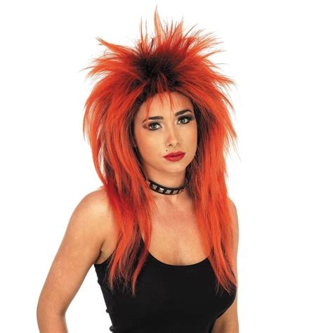 1980s 80s ladies glam rock punk rocker wig tina turner fancy dress costume ebay