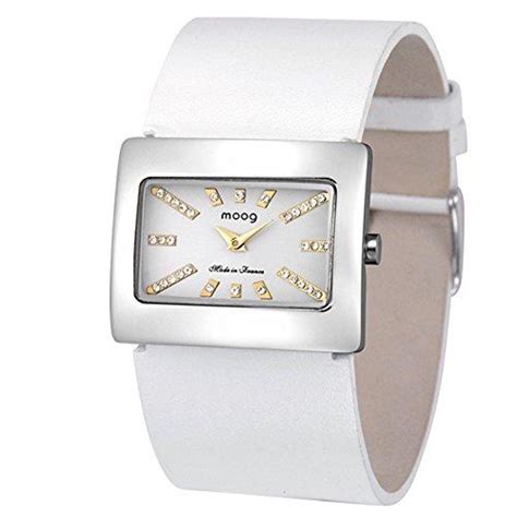 moog paris supra women s watch with silver dial white strap