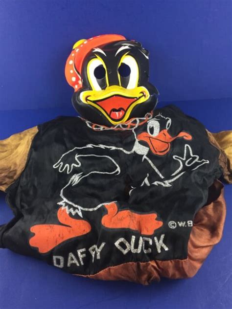 Vintage Daffy Duck Halloween Costume With Mask Looney Tunes Warner