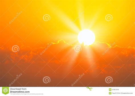 Brilliant Orange Sunrise Over Clouds Stock Image Image Of Magic
