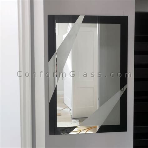 Custom Sandblasted Mirror Design Conform Glass